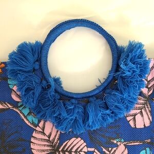 Blue and Pink Floral Tote